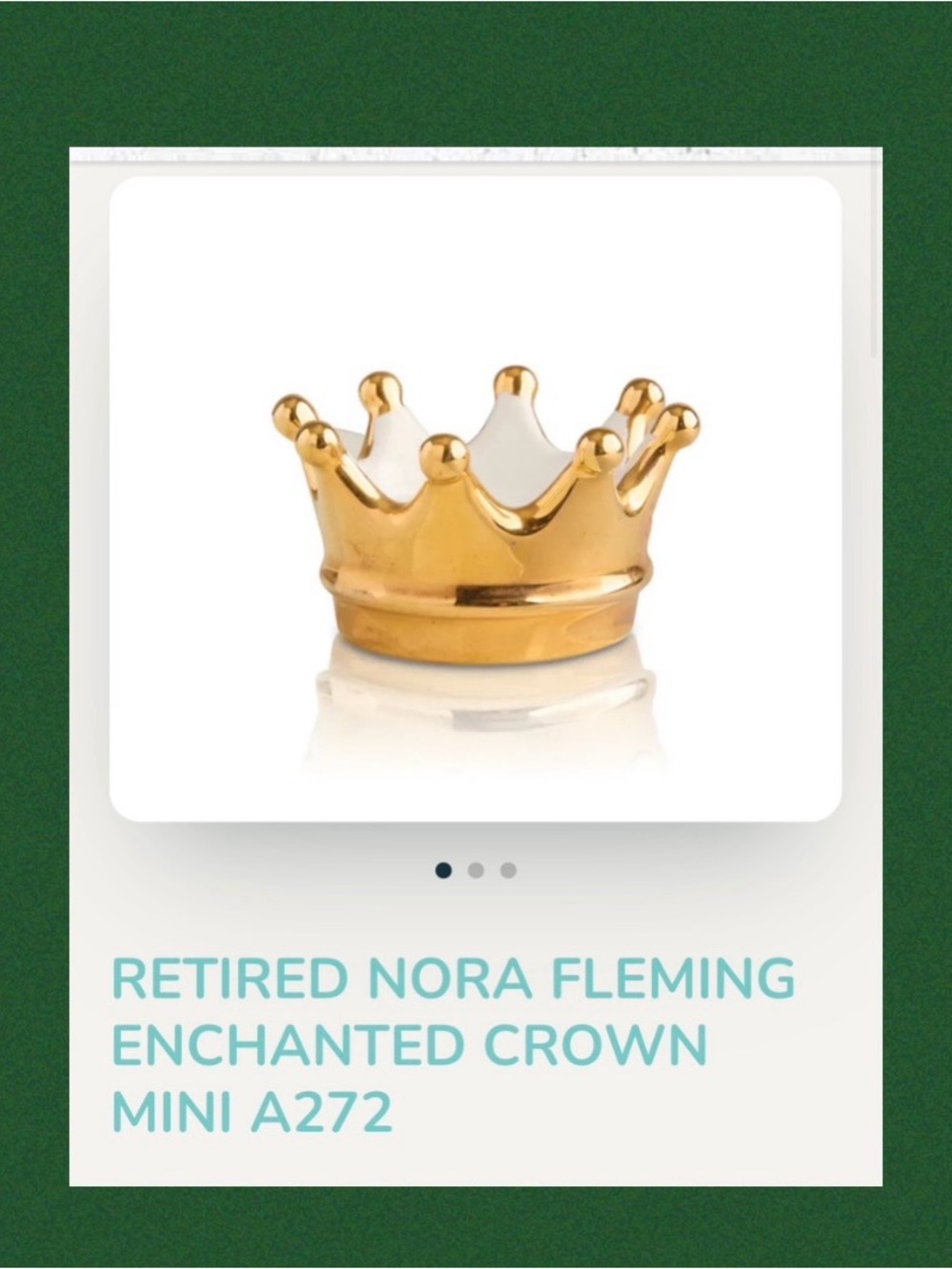 Nora Fleming Enchanted Crown Mini - Retired
